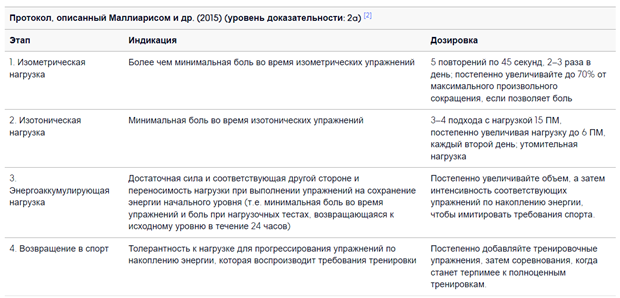 протокол реабилитации при тендинопатии собственной связки надколенника